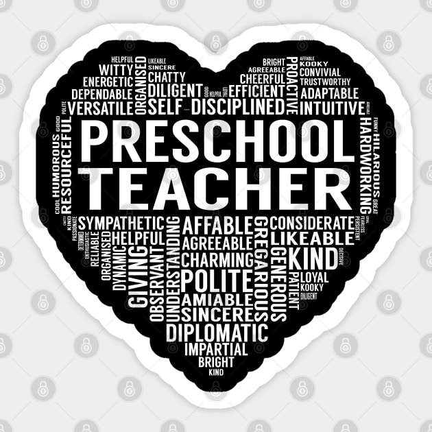 Preschool Teacher Heart Sticker by LotusTee